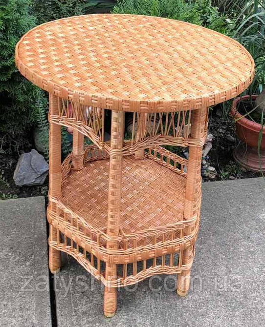 Стіл високий з лози з полицею Київ - фото 2
