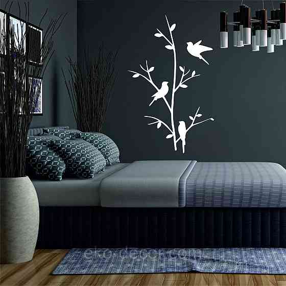 Декоративное настенное Панно «Птички», Декор на стену 110*68 см, Белый Киев