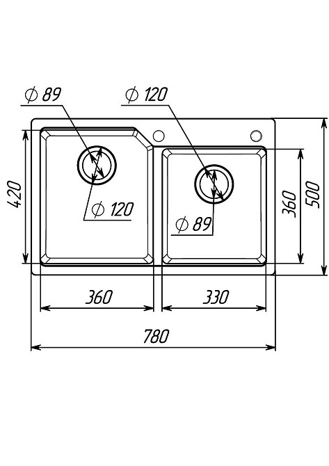 PLATINUM Гранітна мийка для кухні Platinum 7850 HARMONY матова Дюна Київ - фото 2