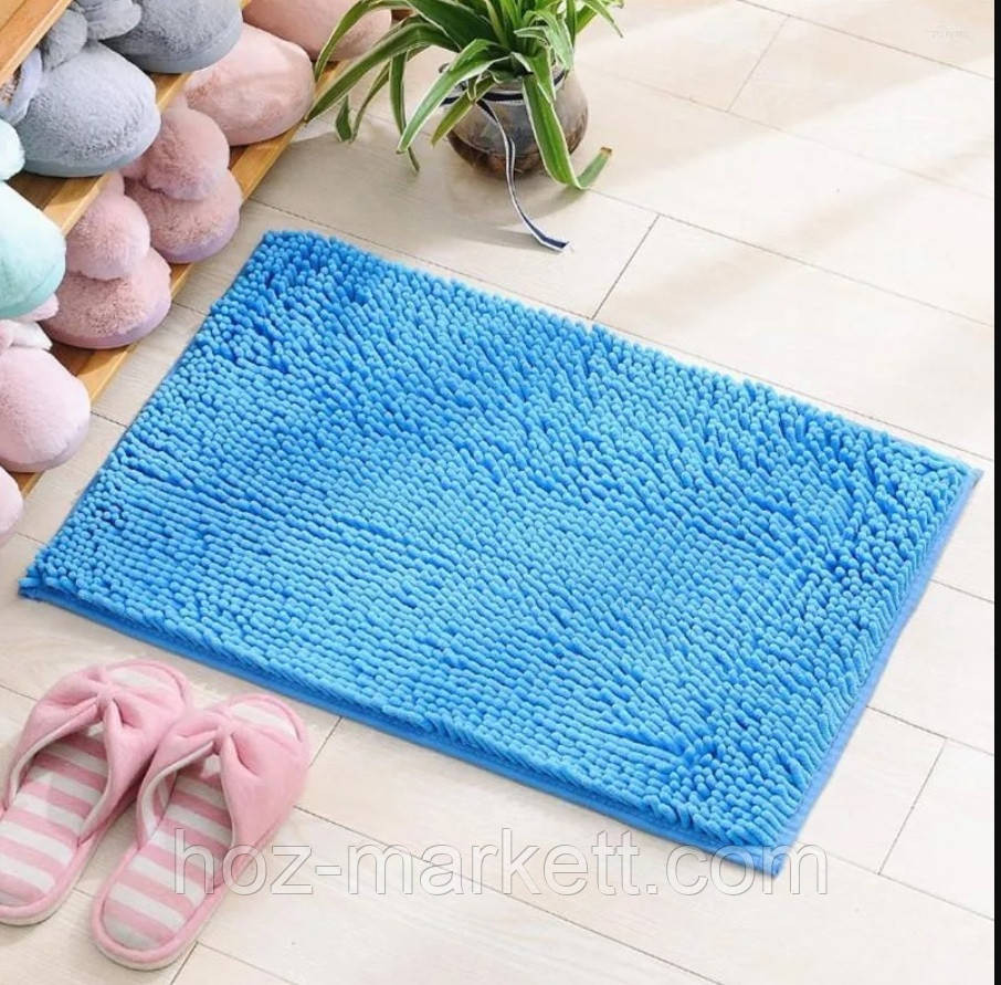 Набор ковриков коврики для ванной и туалета голубой 80 х 50 см и 50 х 40 см Харьков - изображение 3