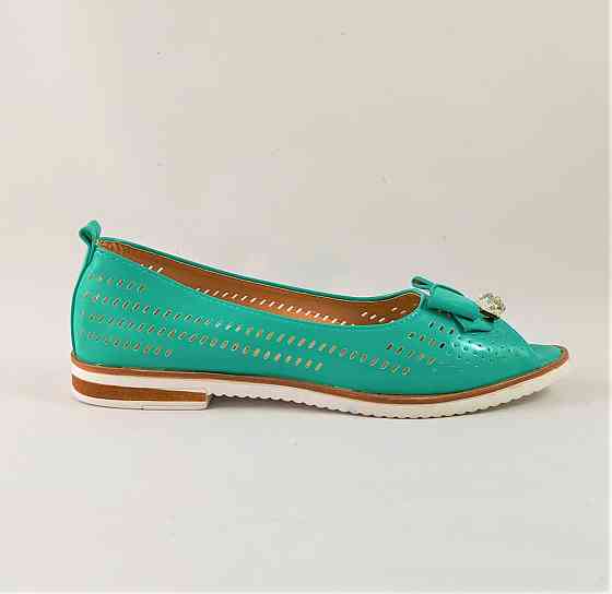 . Жіночі Балетки Літні Бірюзові Мокасини Туфлі (розміри: 38) — 11 Дніпро