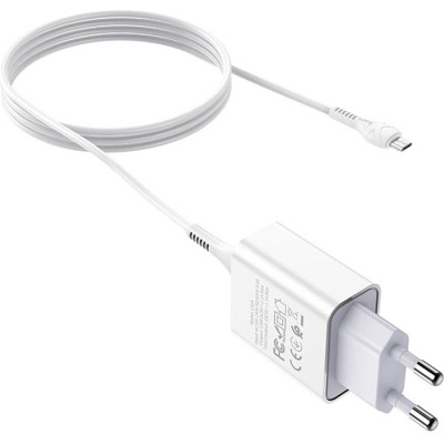 Зарядний пристрій HOCO C81A Asombroso USB + cable Micro 5P 10.5W White (6931474727954) Вінниця - фото 4