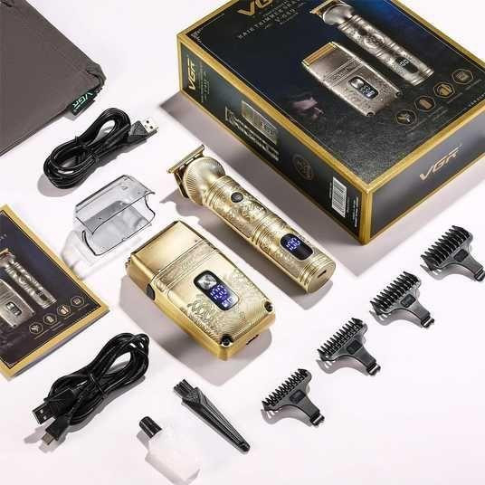 Машинка для стрижки волосся та бороди VGR V-649 200 хв LED-дисплей насадки тример USB Одесса - изображение 1