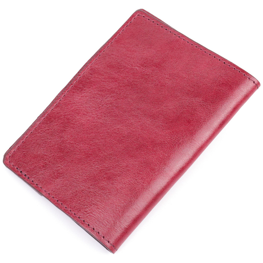 Превосходная кожаная обложка на паспорт Карта GRANDE PELLE 16776 Бордовая Киев - изображение 2