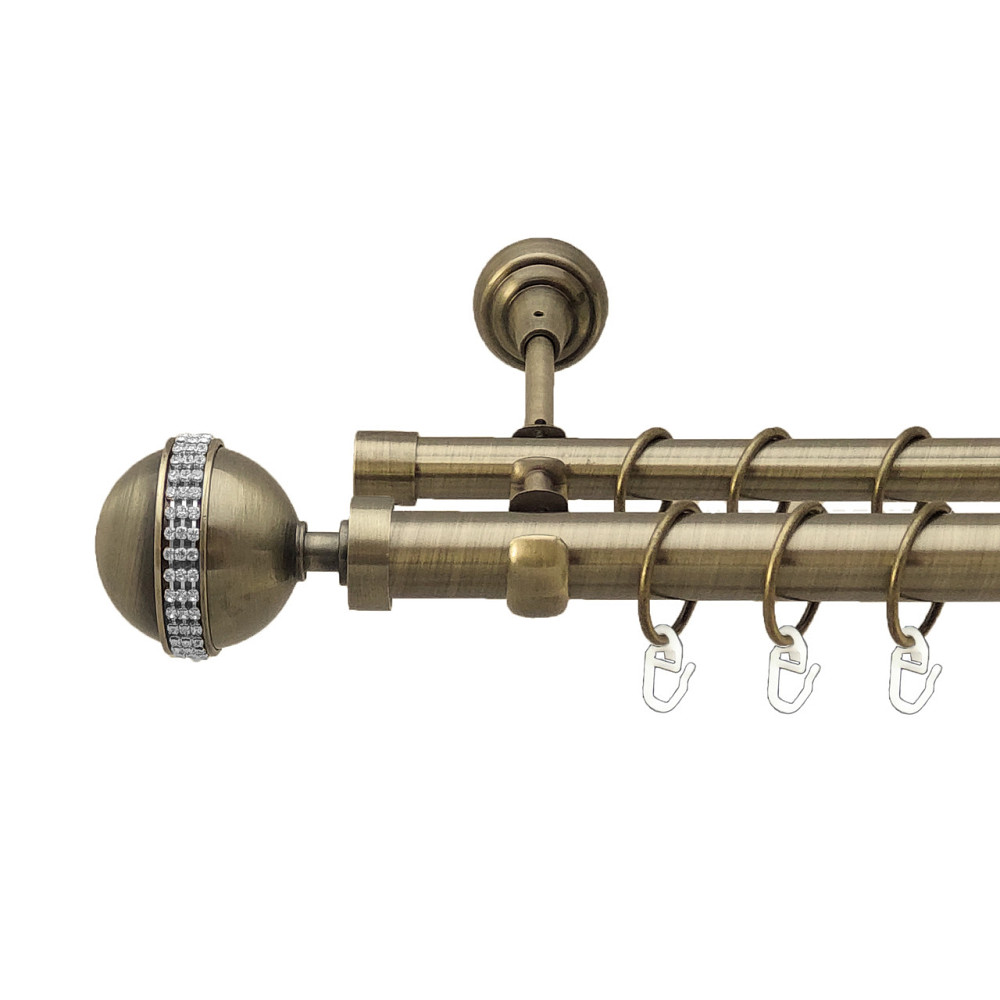 Карниз Orvit Авея металевий дворядний відкритий Антик 25\19 мм 240 см (4198994) Львов - изображение 1