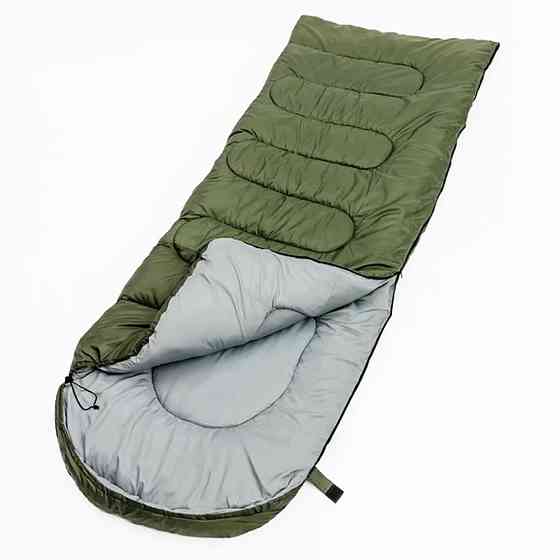 Спальный мешок демисезонный, 200х60см, Хаки / Спальник с капюшоном / Утепленный спальный мешок Киев