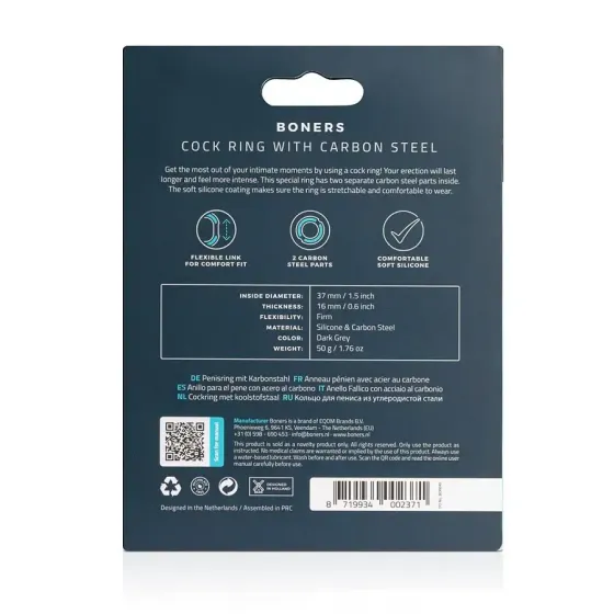 Ерекційне кільце Boners Cock Ring With Carbon Steel Львов