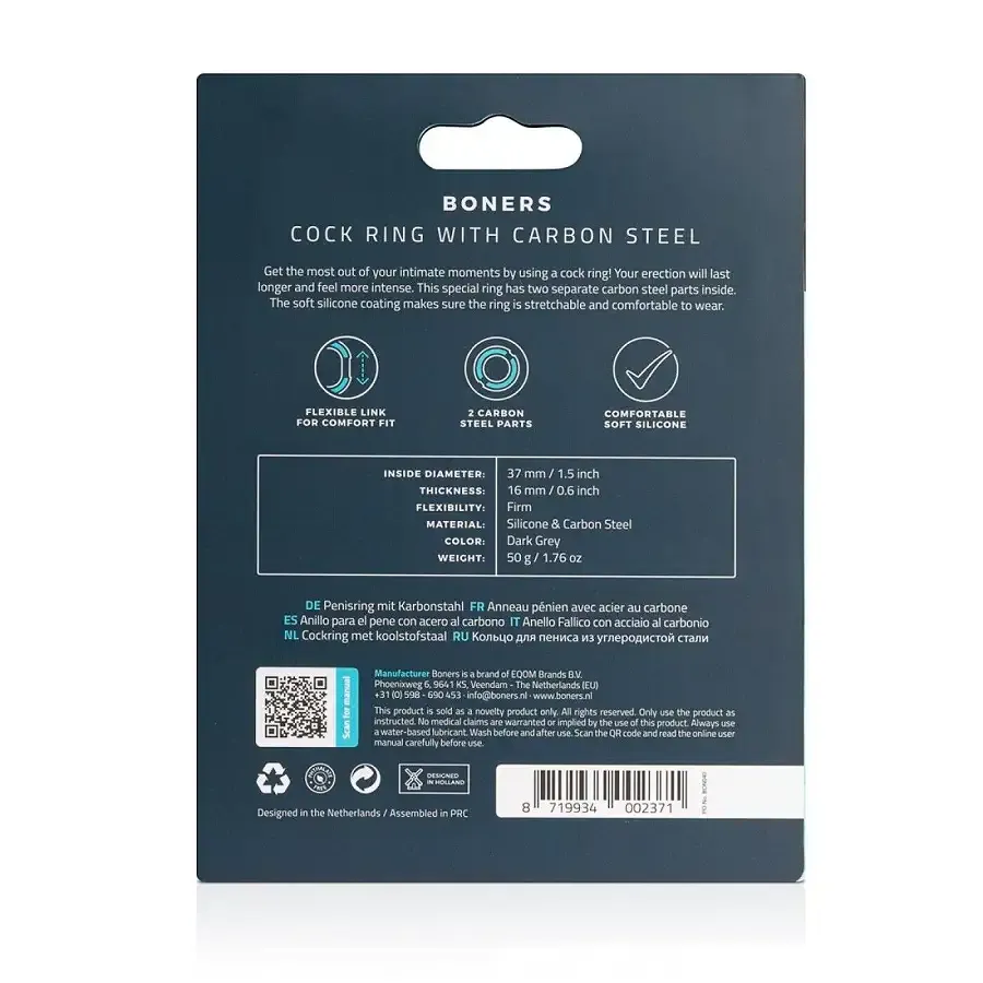 Ерекційне кільце Boners Cock Ring With Carbon Steel Львов - изображение 4