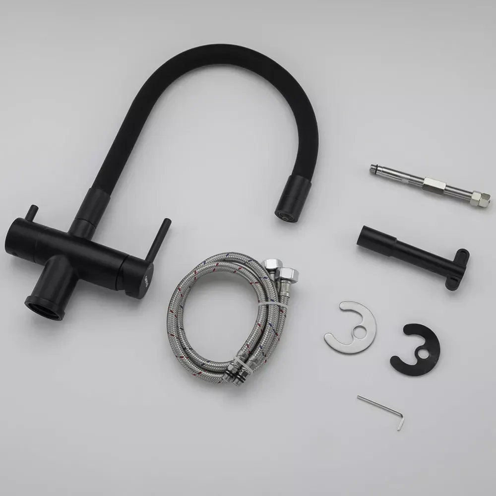 Смеситель для кухни под фиьтр GAPPO G4398-36 с гибким изливом, черный Киев - изображение 8