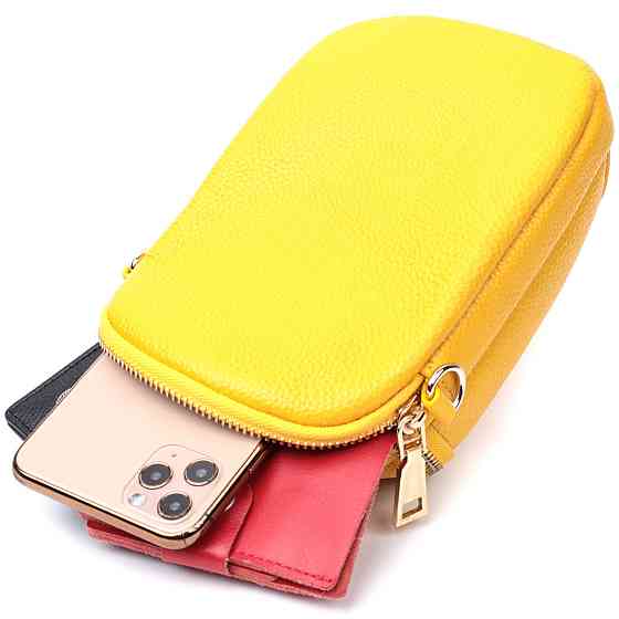 Оригінальна сумка для жінок з м'якої натуральної шкіри Жовтий (Vintage) Київ