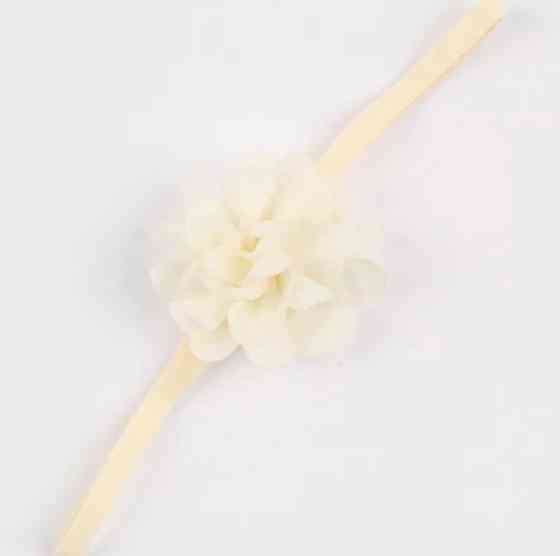 Детская повязка на голову с шифоновым цветком one size бежевый Киев