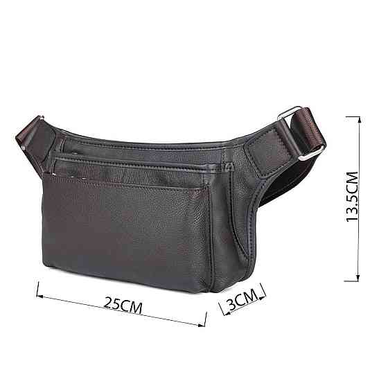 Сумка поясная кожаная Vintage 14972 Коричневая Киев