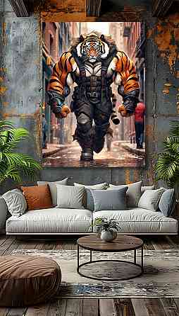 Картина Холсті в спортзал  Тигр  KLM_20 50x70 см Киев