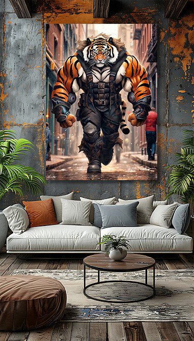 Картина Холсті в спортзал  Тигр  KLM_20 50x70 см Киев - изображение 3