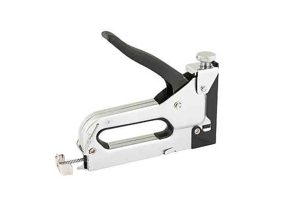 Степлер пружинний MASTERTOOL скоба R53 4-14 мм, плавне регулювання сили удару, корпус метал/хром 41-0906 Коломыя