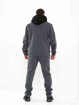 Чоловічий теплий костюм на флісі з хутром Сіро-чорний 52/54 Харків