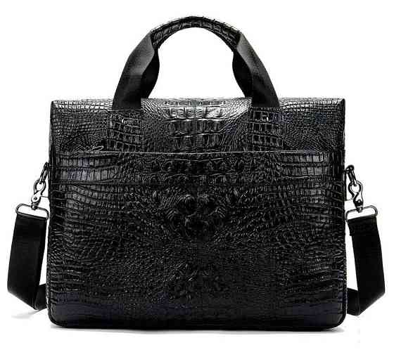 Сумка для ноутбука з тисненням під рептилію Vintage 14718 Чорна Київ