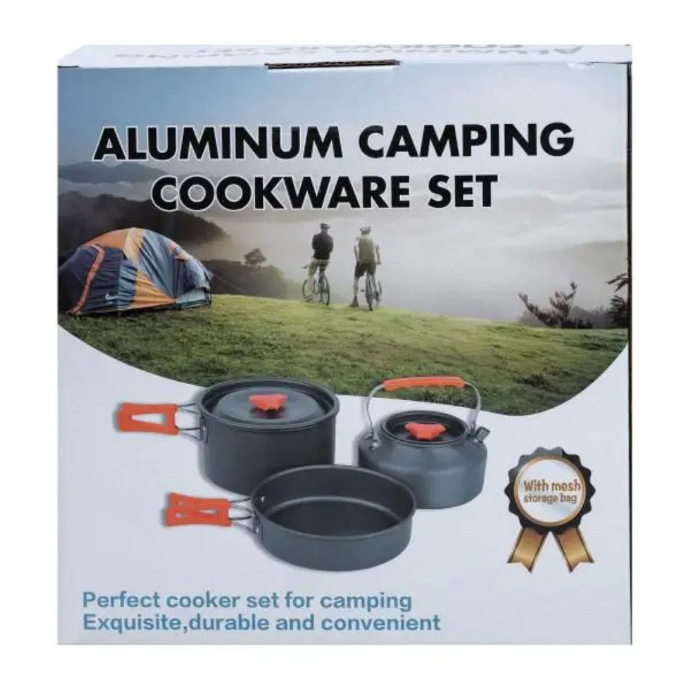 Lugi Набір туристичного посуду в сумці для походу та кемпінгу: каструля, сковорода, чайник HP39 Коломия - фото 3