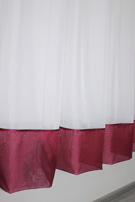 Кухонная занавеска VR-Textil № 047к бордовый с белым 280х170 см (50-397) Киев - изображение 5