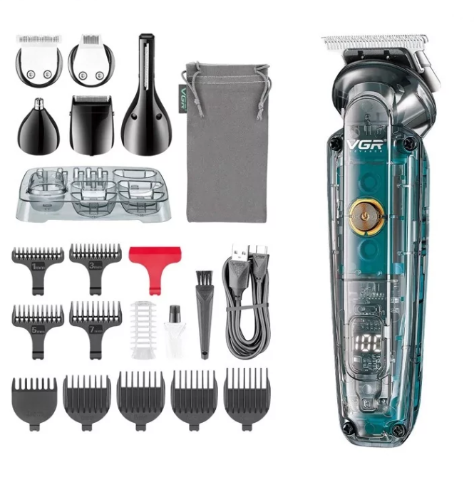 Набор для стрижки волос 6в1 VGR V-102 триммер для бороды, носа, ушей и тела Винница - изображение 1