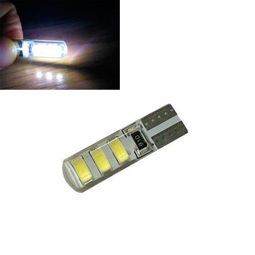 LED T10 W5W лампа в автомобіль 2шт, 6 SMD 5630 5730 з обманкою, в силіконі Вінниця - фото 1