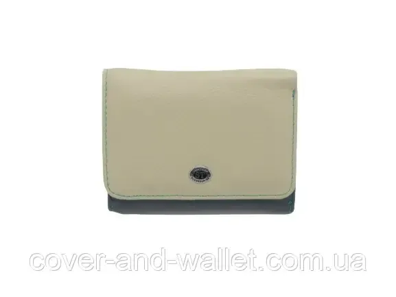 Маленький жіночий шкіряний гаманець біло-синього кольору з монетницею ST Leather 403 Київ - фото 8