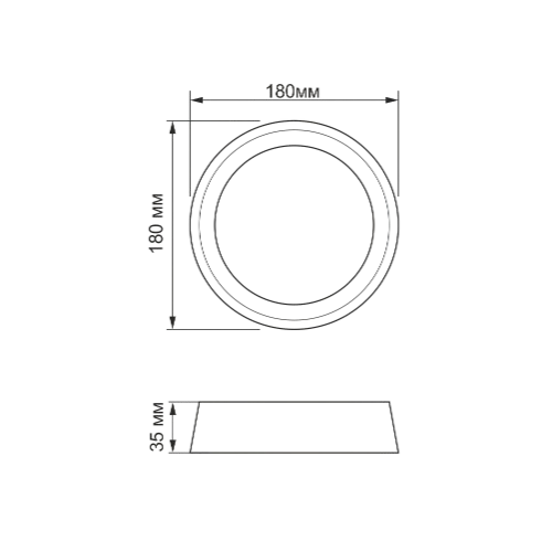 LED Світильник накладний круглий 18W 5000К 1440Lm 180-250V 180*35мм TL-BHR20-185 Titanum Житомир