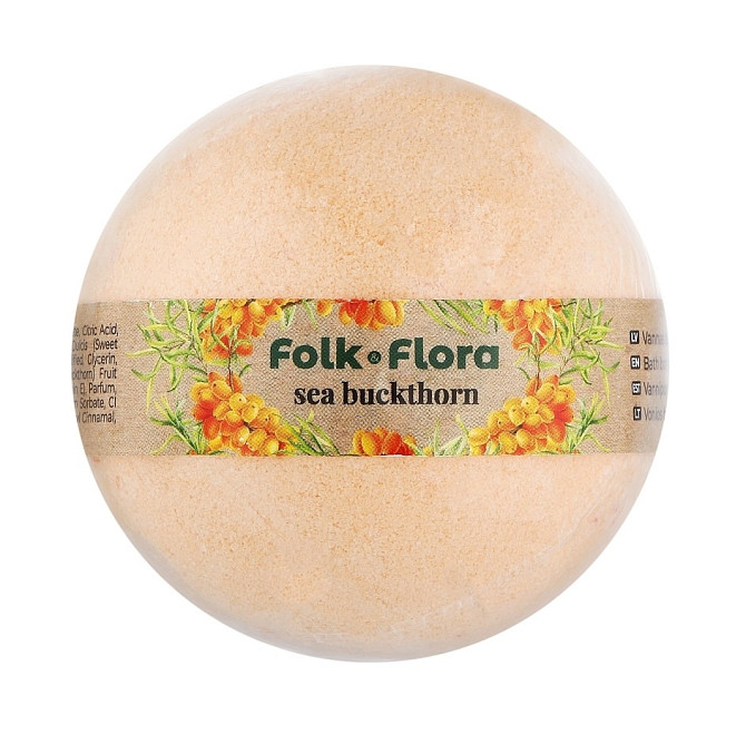 Бомбочка для ванни Обліпиха Folk&Flora 130 г Київ - фото 1