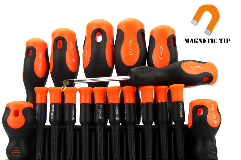 Набор магнитных отверток на подставке 18 элементов Mar-Pol (M61008A) Оранжевый Нововолынск - изображение 4