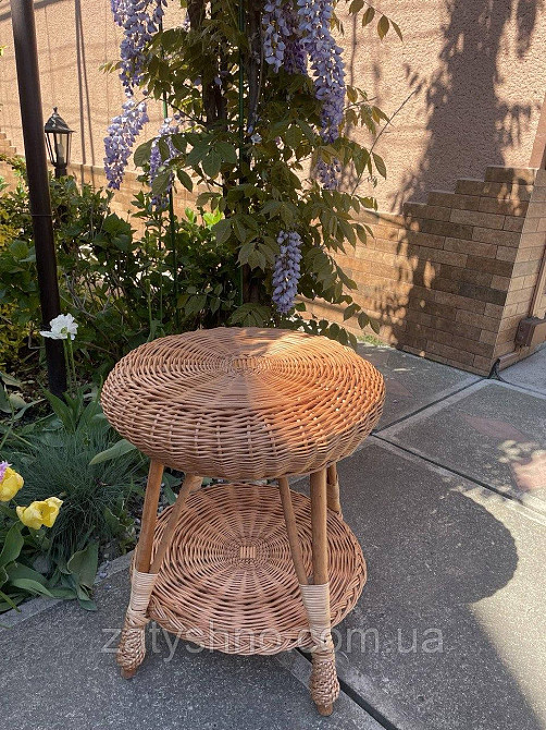 Стіл плетений круглий журнальний Київ - фото 4