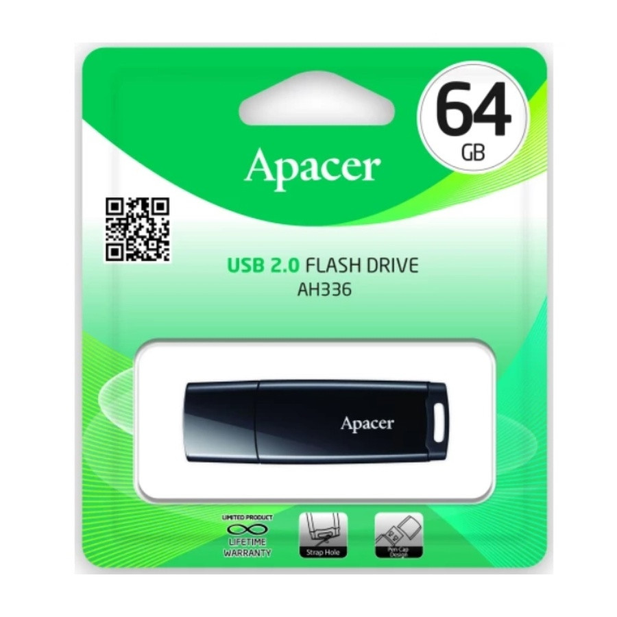 Флеш-накопичувач Apacer USB 2.0 AH336 64Gb Black Київ - фото 2