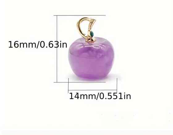 Подвеска из аметиста в форме яблока 16*14 мм. Киев