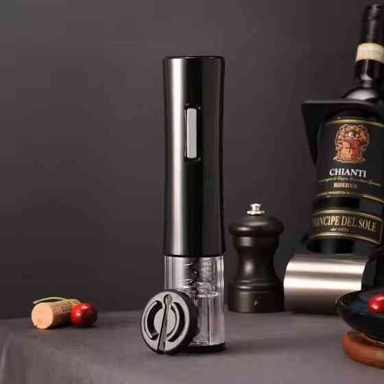 Штопор электрический на батарейках автоматический для вина електроштопор портативный прозрачный черный Кам'янець-Подільський