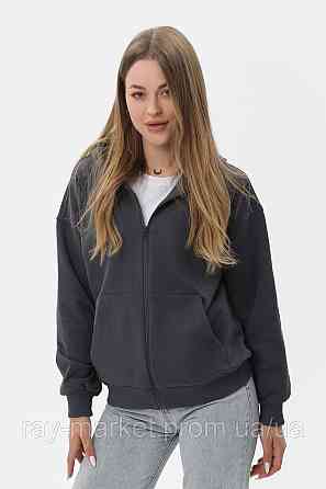 Худі на блискавці жіноче базове RAY PREMIUM LOOSE темно-синє (U0409W-Navy Blue) XXL Київ