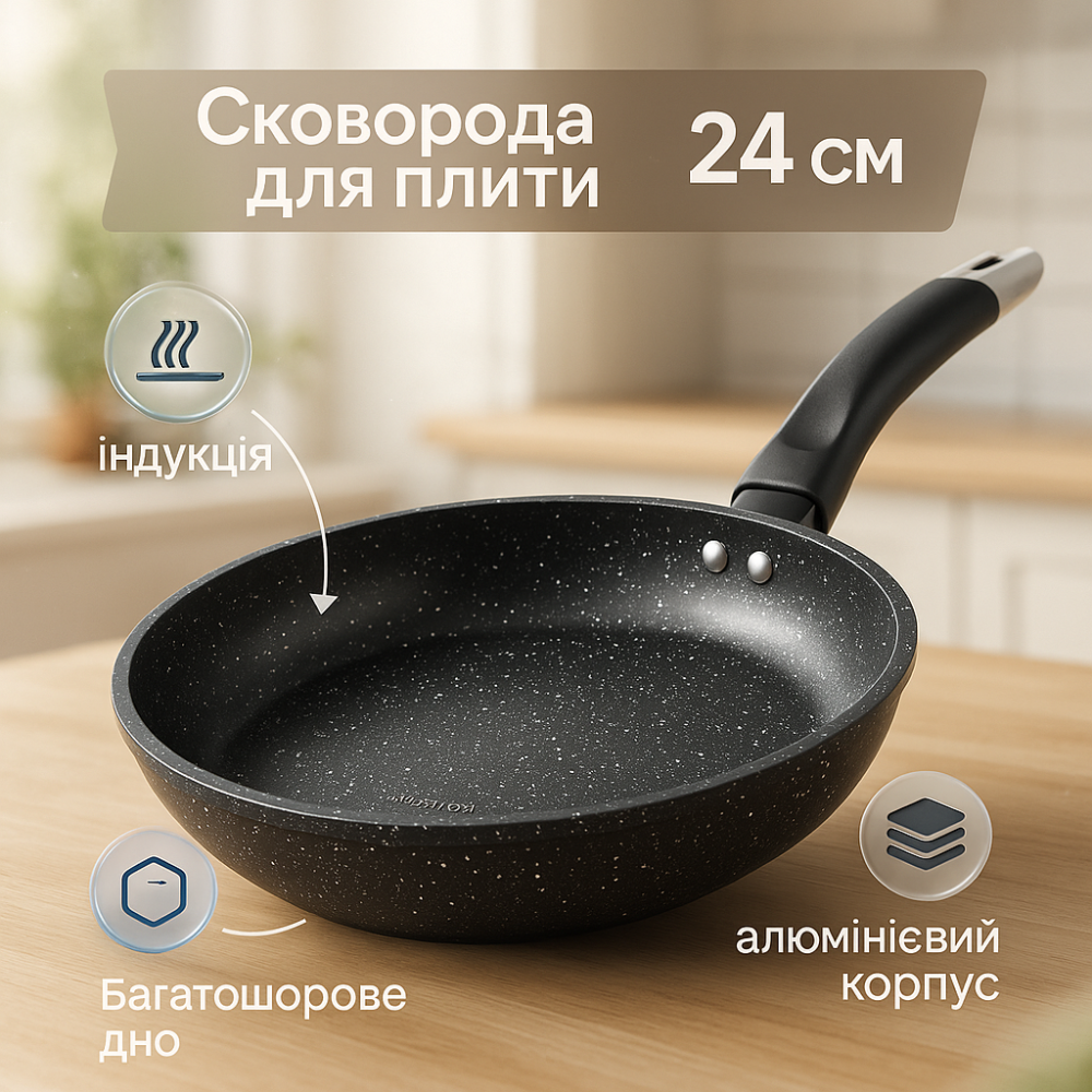 Удобная в использовании сковорода UNIQUE, Сковорода на долго Идеальная SZ-36 Львов - изображение 11