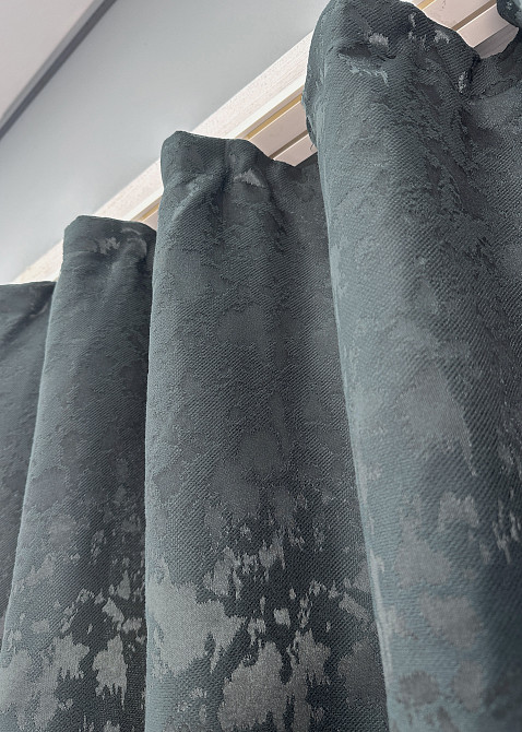 Комплект коротких штор VR-Textil Льон мармур Pavliani ХО № 1262ш Графітовий 130х170 см 2 шт (35-0204) Київ - фото 16