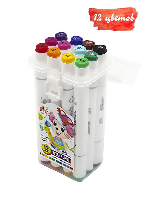 Набір маркерів для скетчингу (12 маркерів) білий WL 2449 (80) Одеса - фото 1
