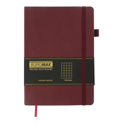 Книга записная Buromax Brief 96 листов А5 в клеточку темно-красный 96 листов (BM.295104-13) Винница - изображение 2