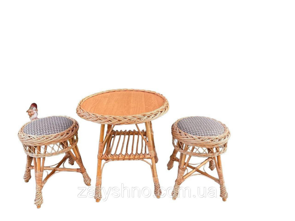 Комплект дачних плетених меблів з табуретками Київ - фото 2