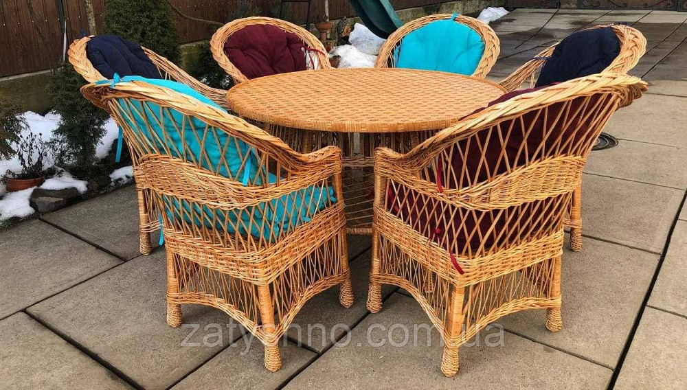 Меблі плетені з великим круглим столом Київ - фото 7