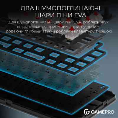 Клавіатура GamePro Asgard Valhalla MK210B Pro 65 RGB Wireless/Bluetooth/USB Black (MK210B Pro) Вінниця