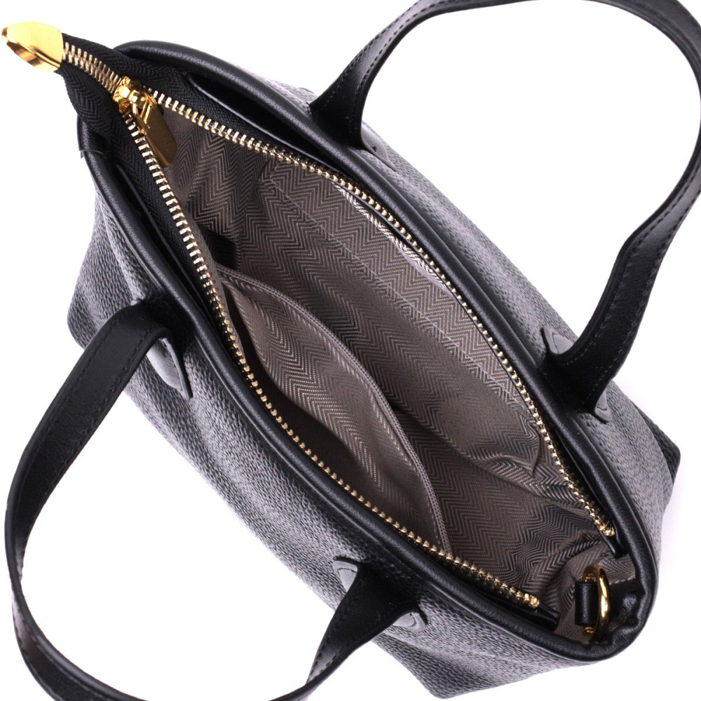 Вместительная сумка с двумя ручками из натуральной кожи Vintage 22286 Черная Киев - изображение 6