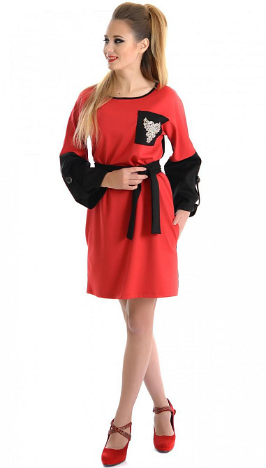 Платье красное с черным (44) Киев - изображение 3