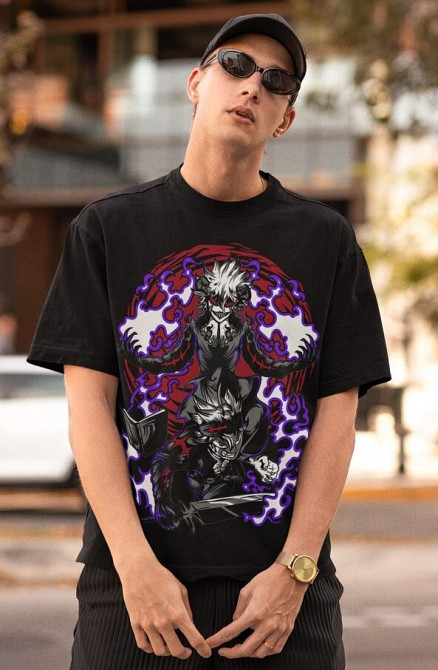 Футболка з аніме принтом Чорна конюшина оверсайз (S/M/L) Чорний AnimeJ0872 Дніпро - фото 3