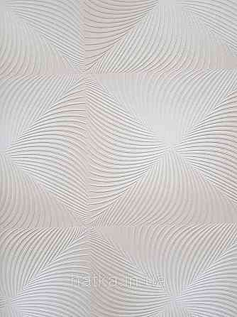 Шпалери вінілові на флізеліні Sintra Simmetria геометрія фігури ромби смуги 3д бежеві білі срібло 524732 Київ