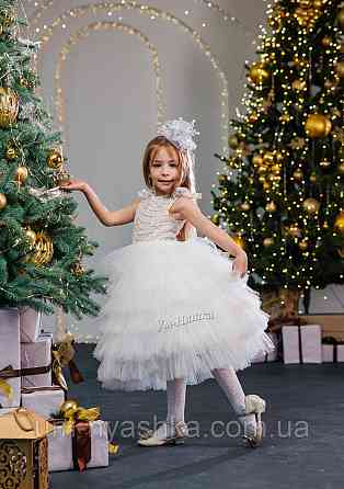 Платье Белое нарядное с блестками для девочки Кривой Рог