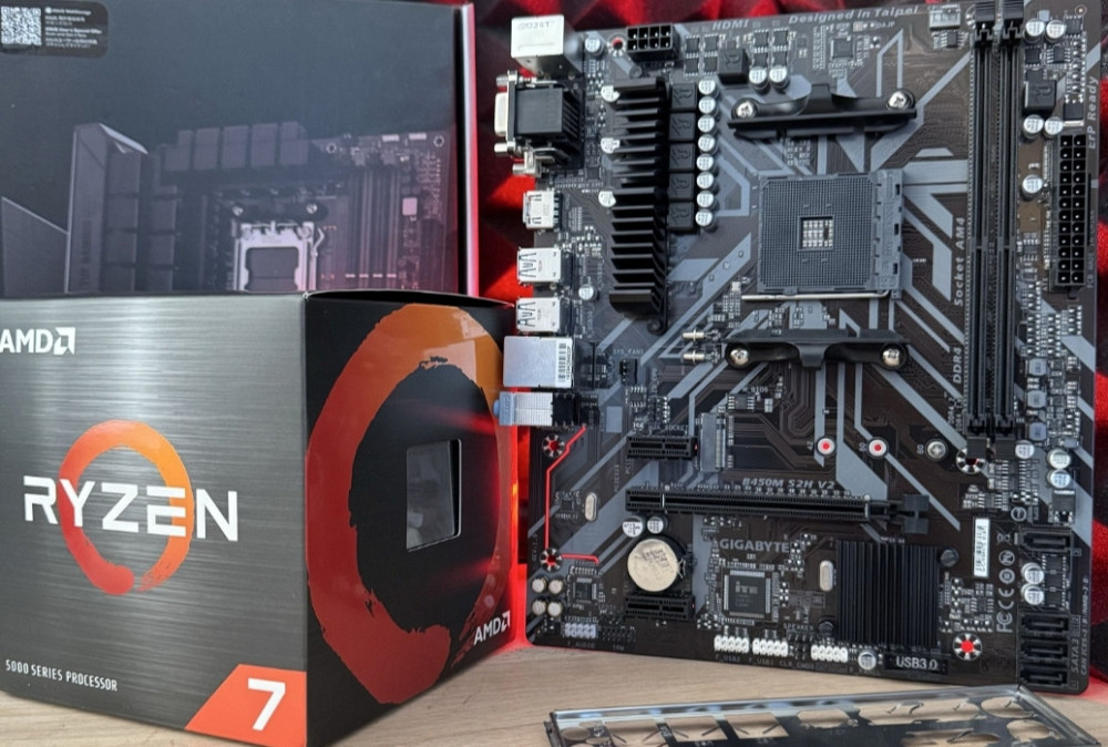 Ігровий комплект: Ryzen 7 5700 Box, B450 плата, кулер. Київ - фото 3