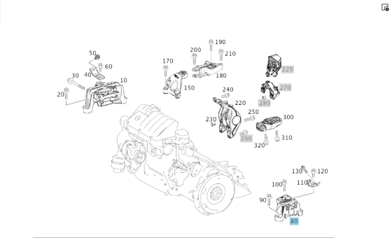 Mercedes-Benz  A2462400617 Подушка АКПП CLA Shooting Brake X117 CLA C117 GLA X156 A-class W176 B-class W242 B-class W246 Одеса
