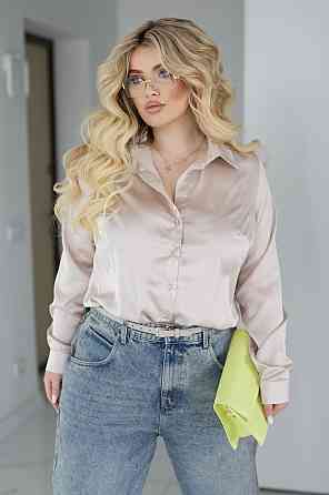 Жіноча шовкова сорочка класична "Milena" |Батал Київ