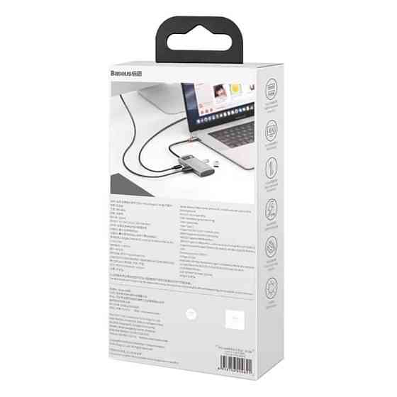USB-Hub Baseus Metal Gleam Series 4-in-1 Multifunctional (Type-C to HDMI*1+USB3.0*1+USB2.0*1+PD*1) Київ
